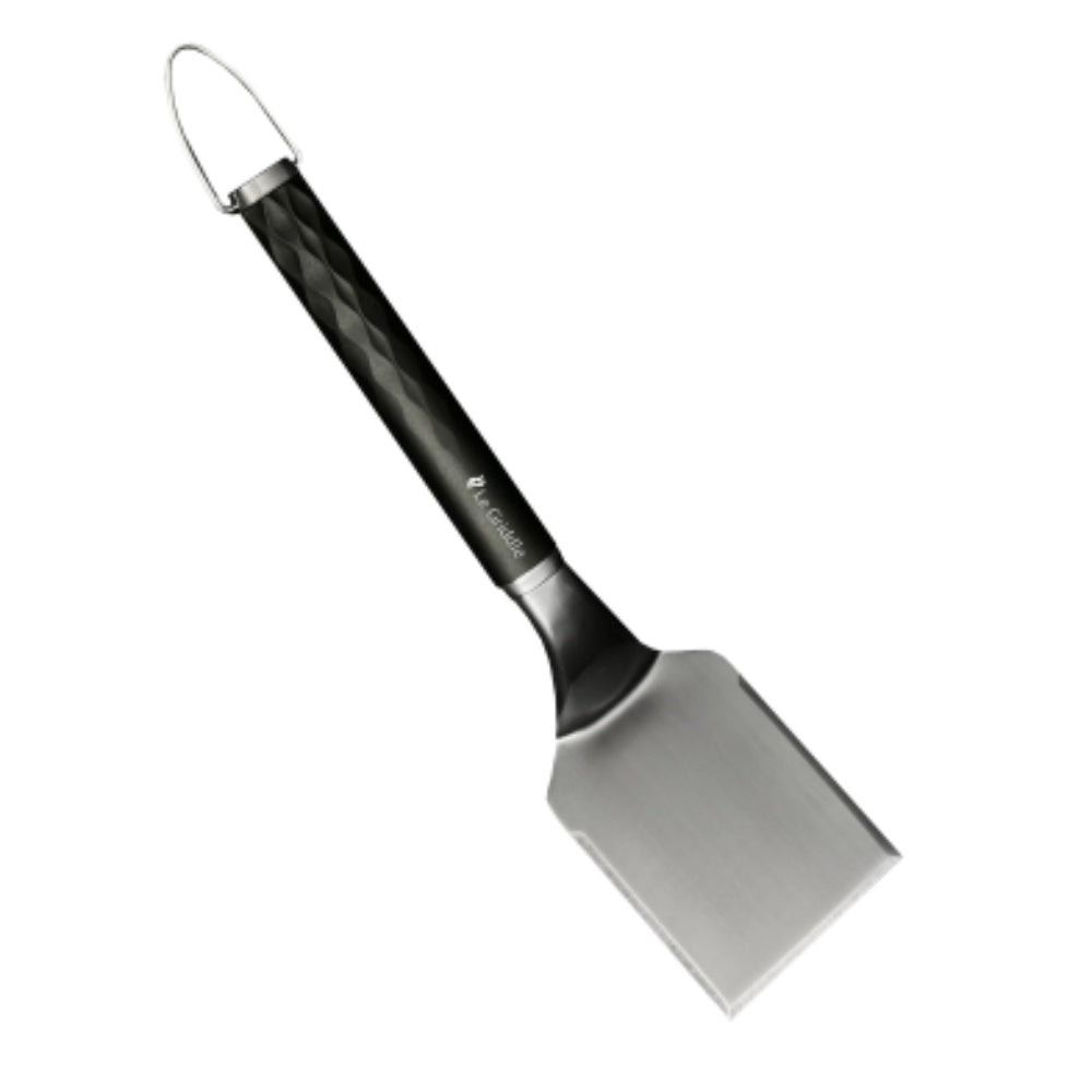 4-inch square spatula with stainless steel square blade and black handle