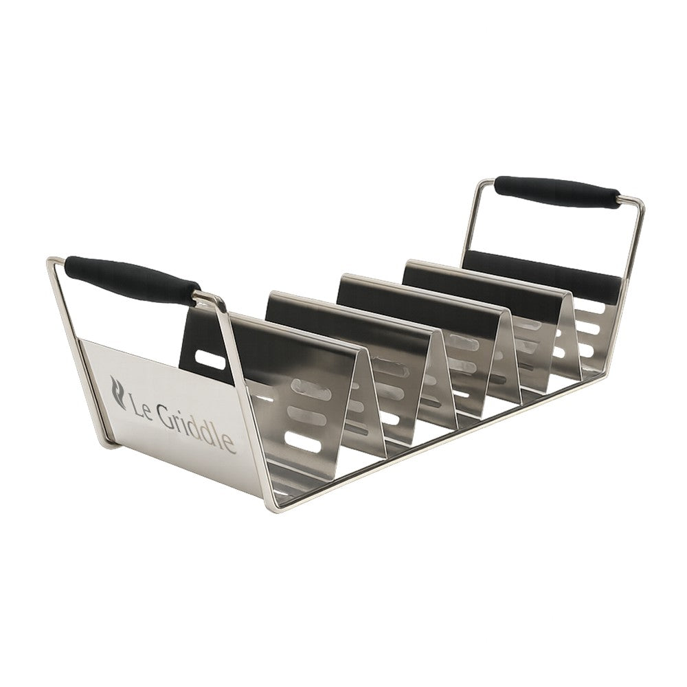 Le Griddle taco warming rack set of 2 with stainless trays and black carrying handles