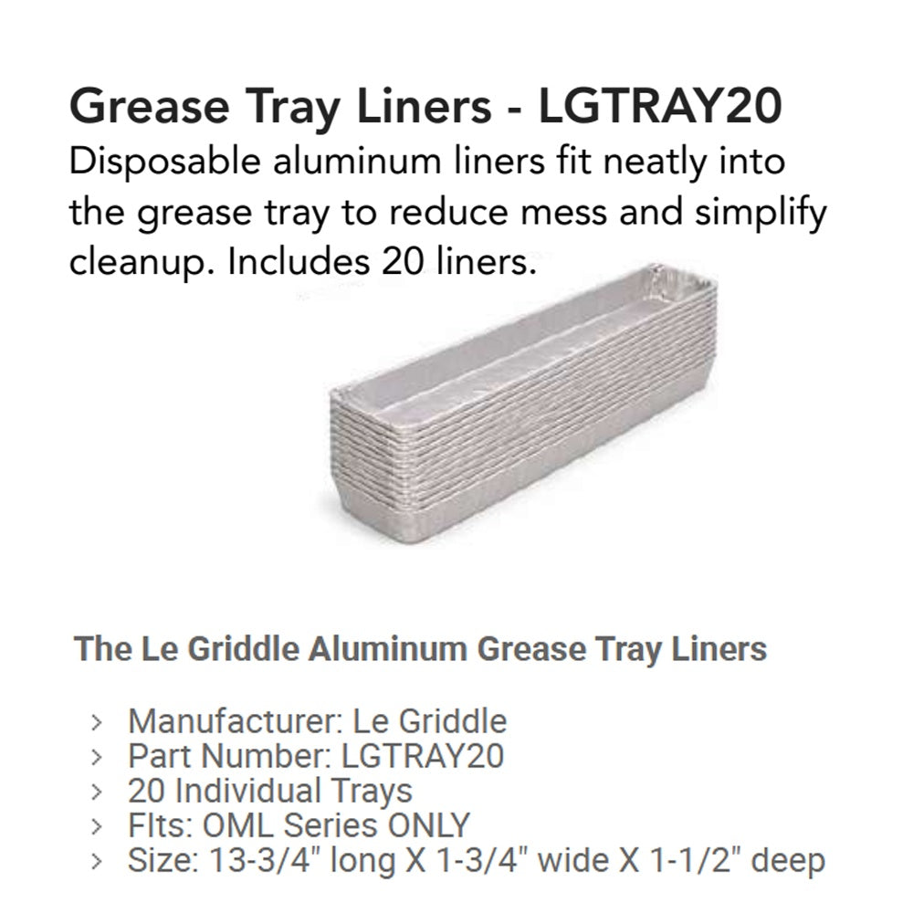 Stack of disposable aluminum grease tray liners, silver rectangular sheets, 20 count