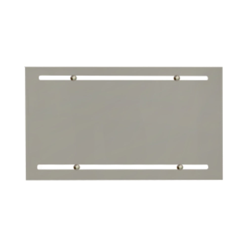 Gray metal wind guard extension panel with four mounting holes