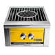 Built-in gas power burner with stainless housing and yellow control panel