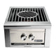 Built-in gas power burner with stainless housing and silver control panel