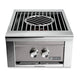 Built-in gas power burner with stainless housing and gray control panel