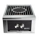 Built-in gas power burner with stainless housing and black control panel