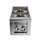 Stainless steel built-in gas double side burner with two control knobs