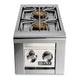 Stainless steel built-in gas double side burner with light control panel and two knobs