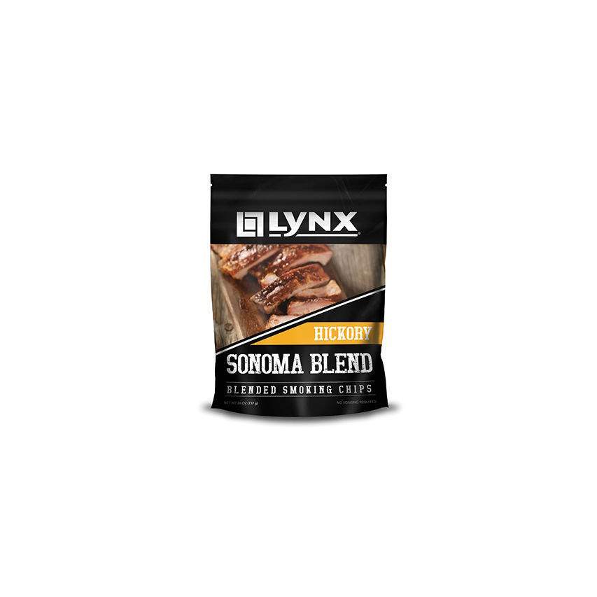 Hickory smoking wood chip blend in black stand-up pouch