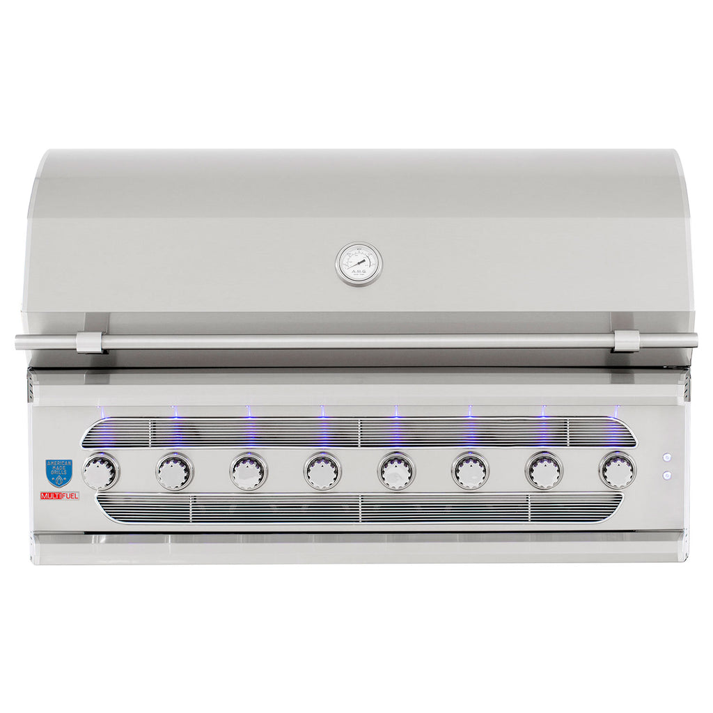American Made Grills AMG-MUS54 Muscle 54-Inch Built-In Dual Fuel Wood and Gas Grill with Infrared Searing Burner and Rotisserie Kit