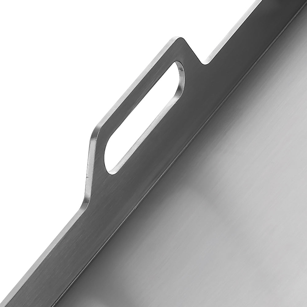 Stainless steel griddle insert handle with oval cutout