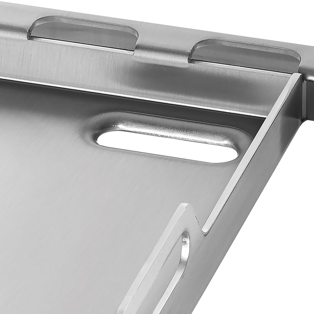Stainless steel griddle insert with oval openings and side support