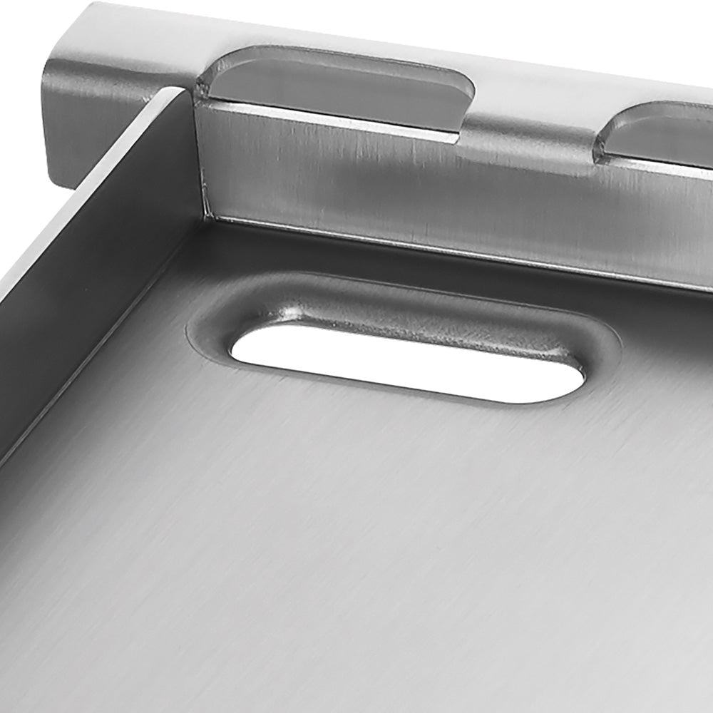 Stainless steel griddle insert with oval grease-drain opening
