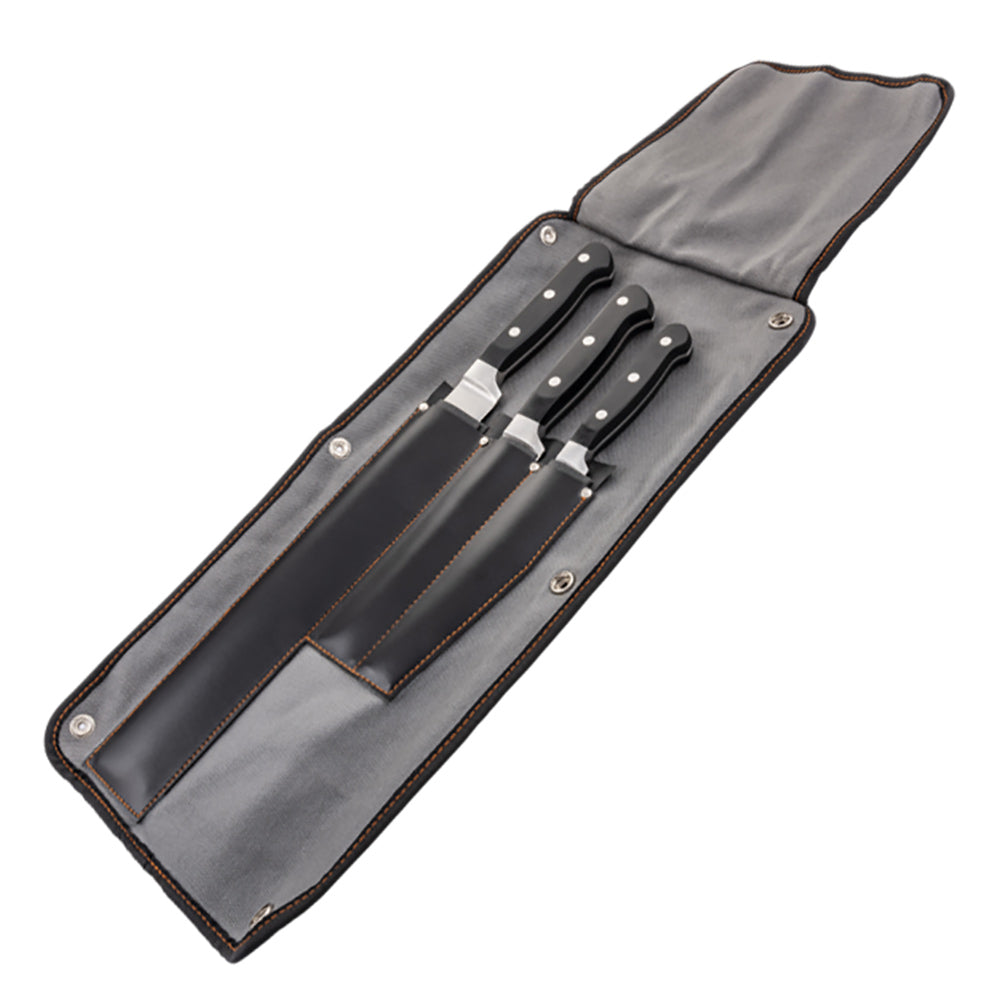Oklahoma Joe's Blacksmith 3-Piece Knife Set with Protective Roll