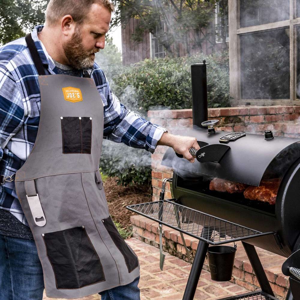 Oklahoma Joe's Canvas & Leather Smoking Apron
