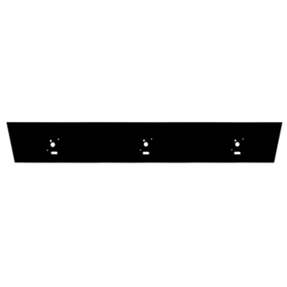 Matte black front control panel for griddle with three button indicator symbols