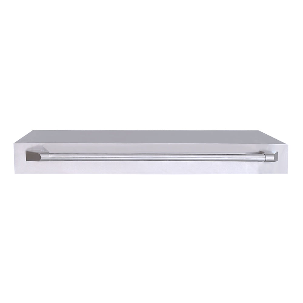 Stainless steel griddle lid with front bar handle and rounded end caps