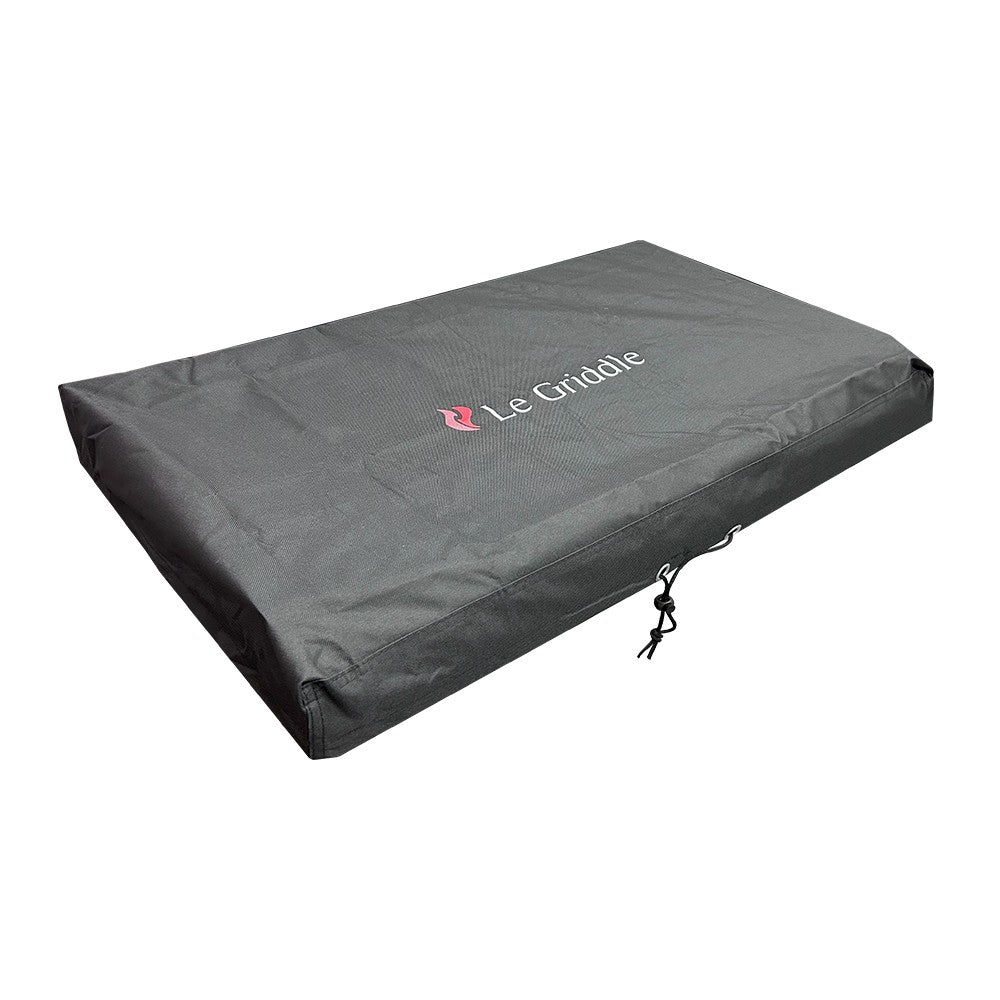 Dark gray Le Griddle vinyl griddle cover with drawstring and logo