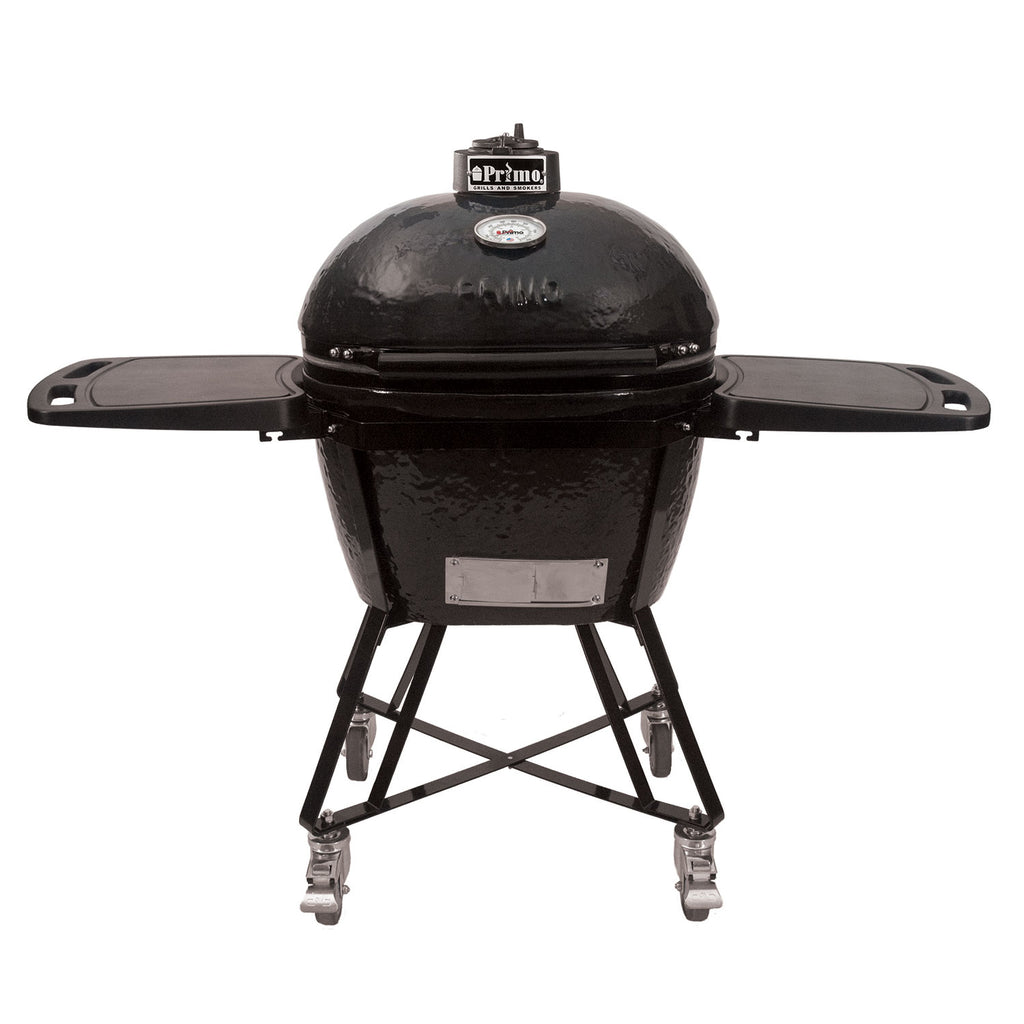 Primo CLGC Large Oval Ceramic Charcoal All-In-One Kamado Grill Head on Wheeled Cradle