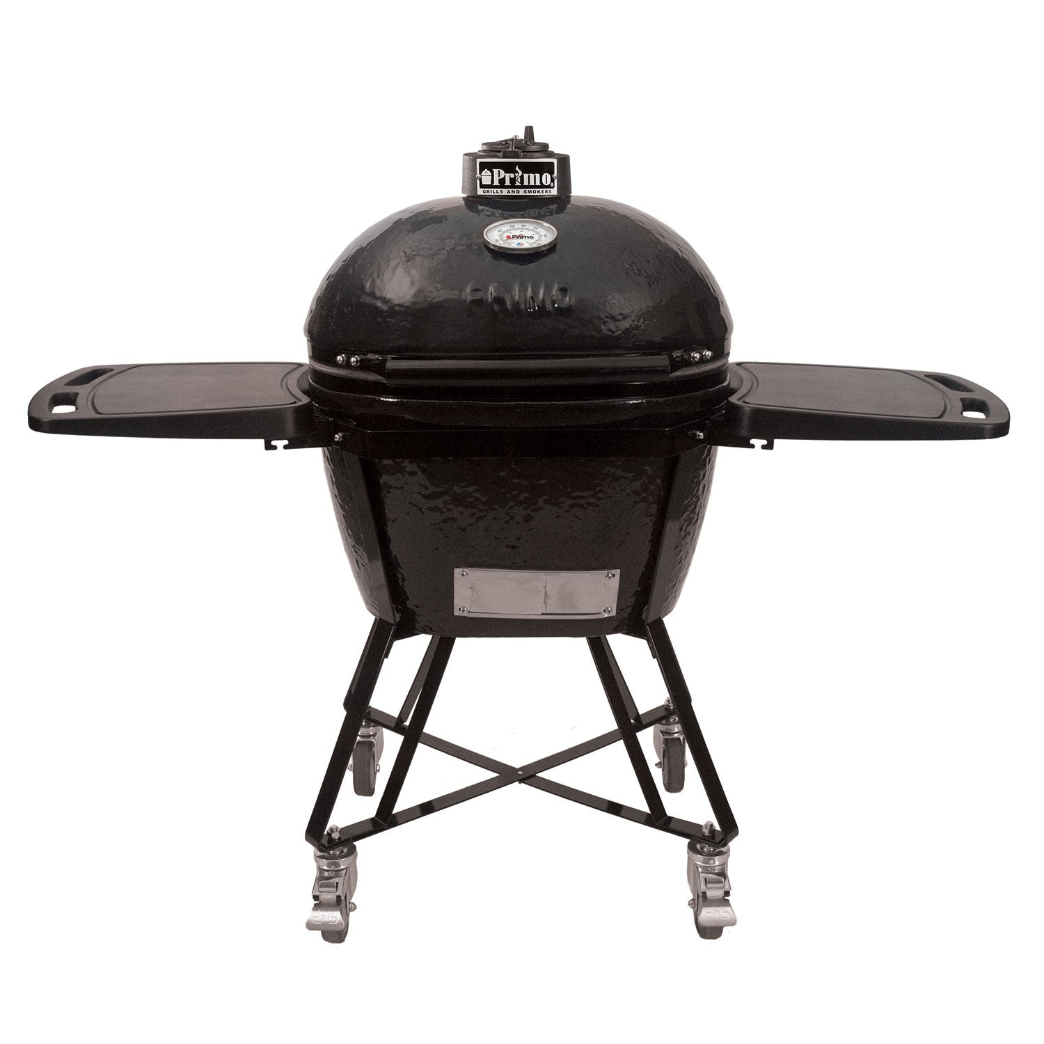 Primo CLGC Large Oval Ceramic Charcoal All-In-One Kamado Grill Head on Wheeled Cradle