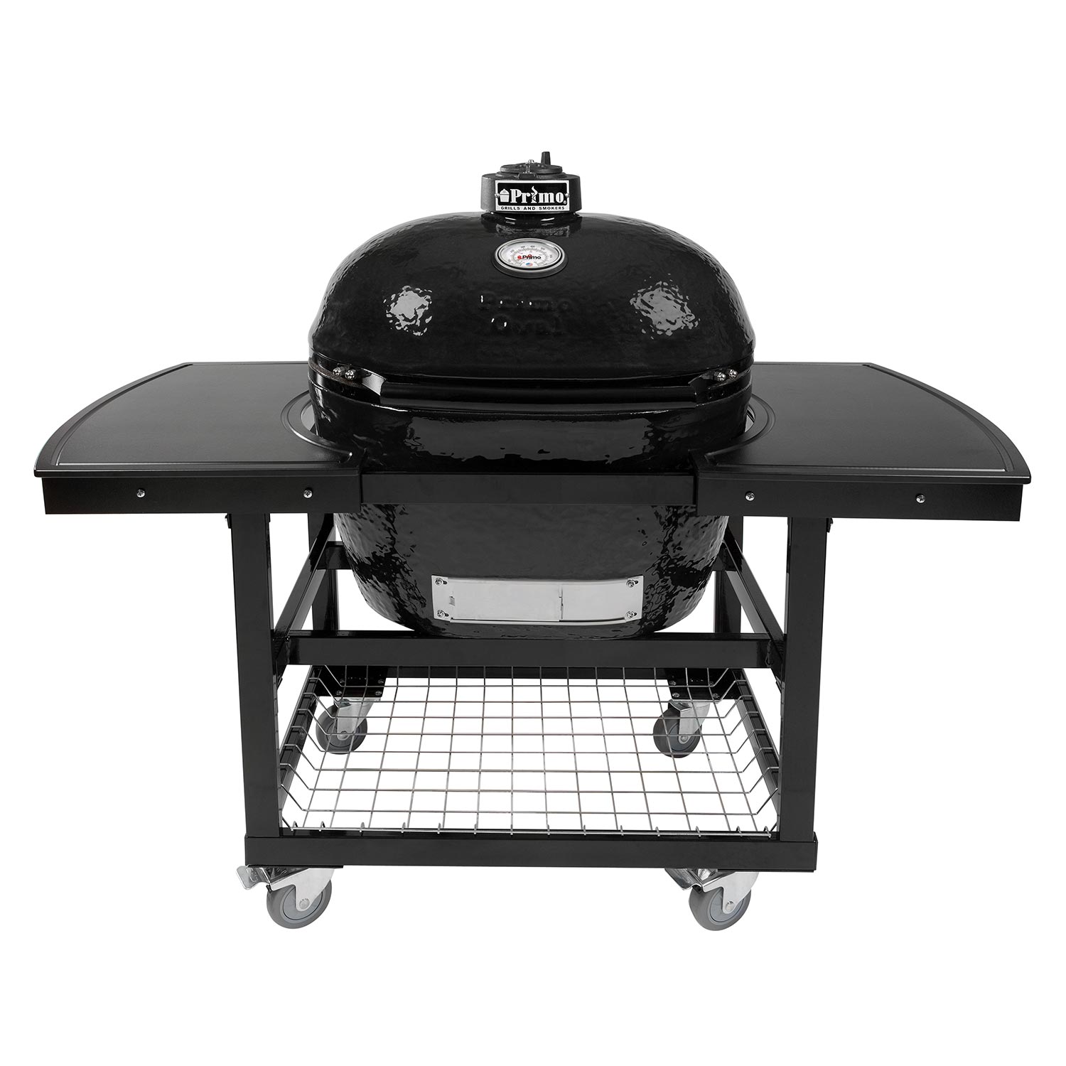 Primo CXLH Extra Large Oval Ceramic Charcoal Kamado Grill on Cart