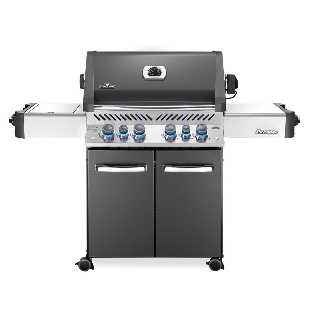 Napoleon P500RSIB-3 Prestige 500 Gas Grill On Cart with Rotisserie and Side Burner, 28-Inches
