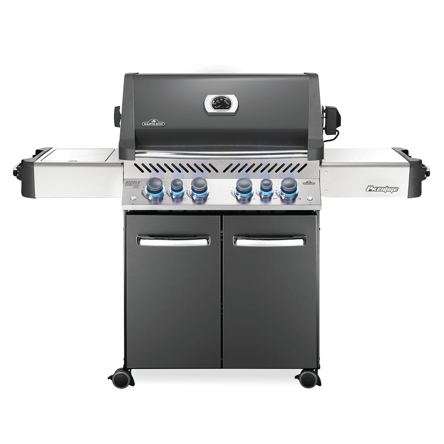 Napoleon P500RSIB-3 Prestige 500 Gas Grill On Cart with Rotisserie and Side Burner, 28-Inches