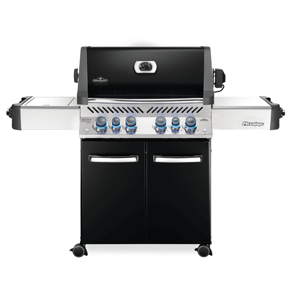 Napoleon P500RSIB-3 Prestige 500 Gas Grill On Cart with Rotisserie and Side Burner, 28-Inches