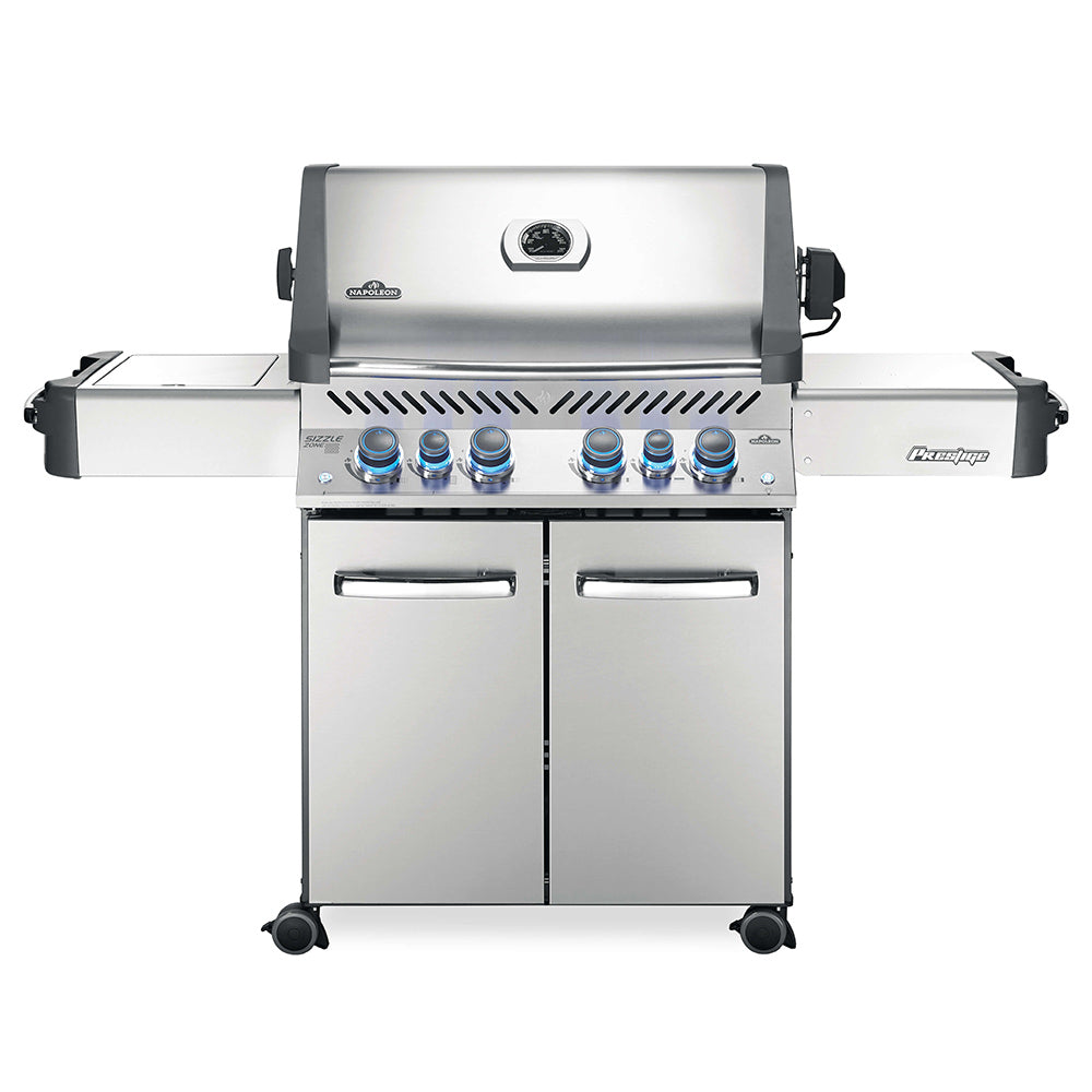Napoleon P500RSIB-3 Prestige 500 Gas Grill On Cart with Rotisserie and Side Burner, 28-Inches