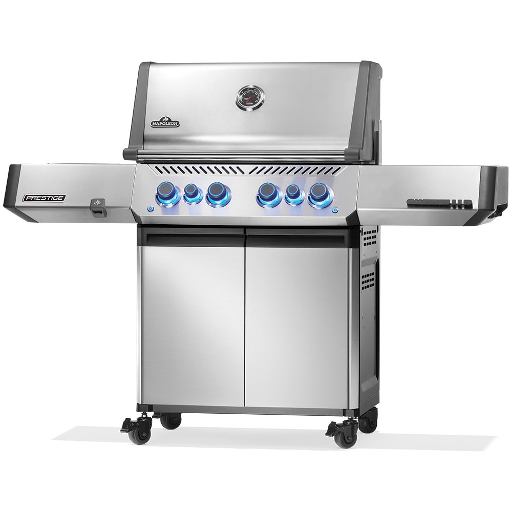 Napoleon Prestige 500 Gas Grill on Cart with Infrared Side and Rear Burner