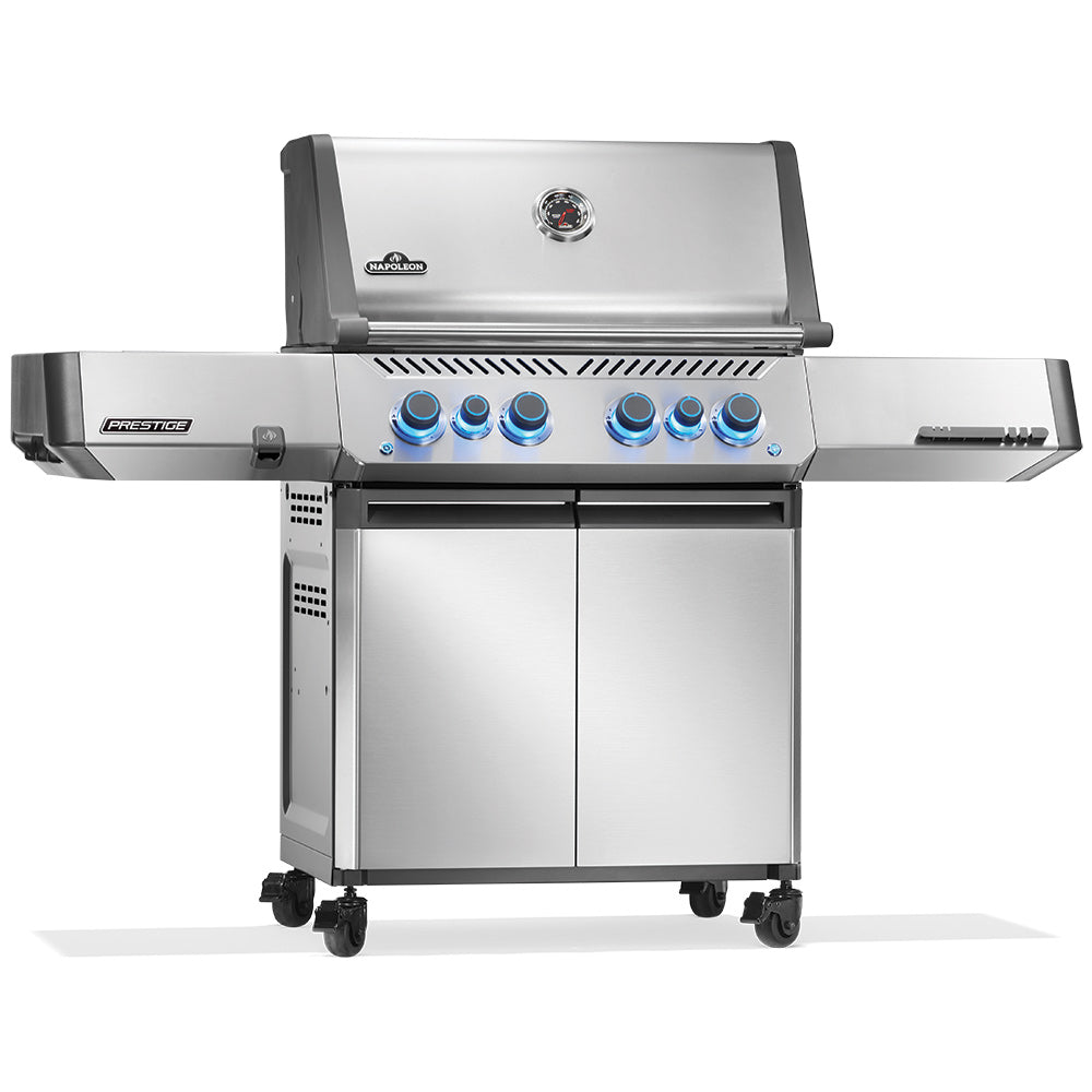 Napoleon Prestige 500 Gas Grill on Cart with Infrared Side and Rear Burner