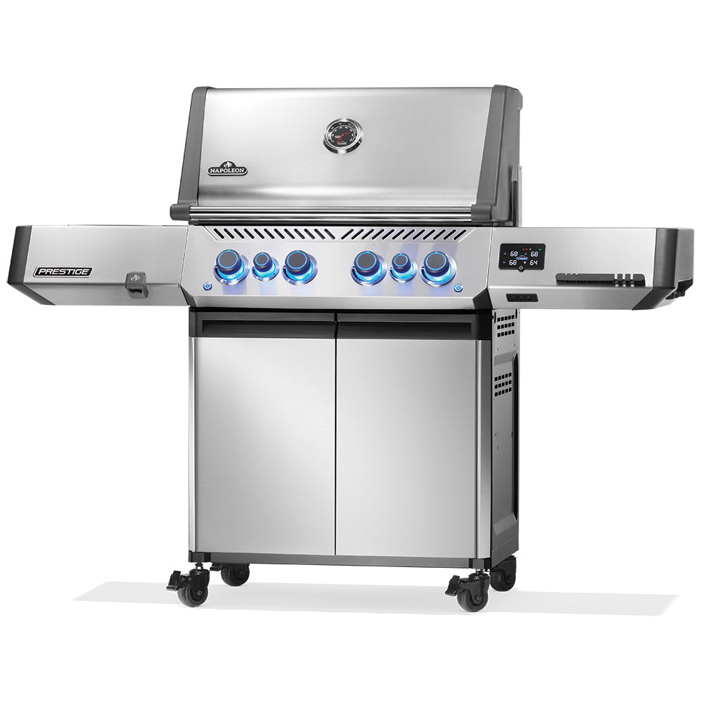 Napoleon Prestige 500 Connected Gas Grill on Cart with Infrared Side and Rear Burner