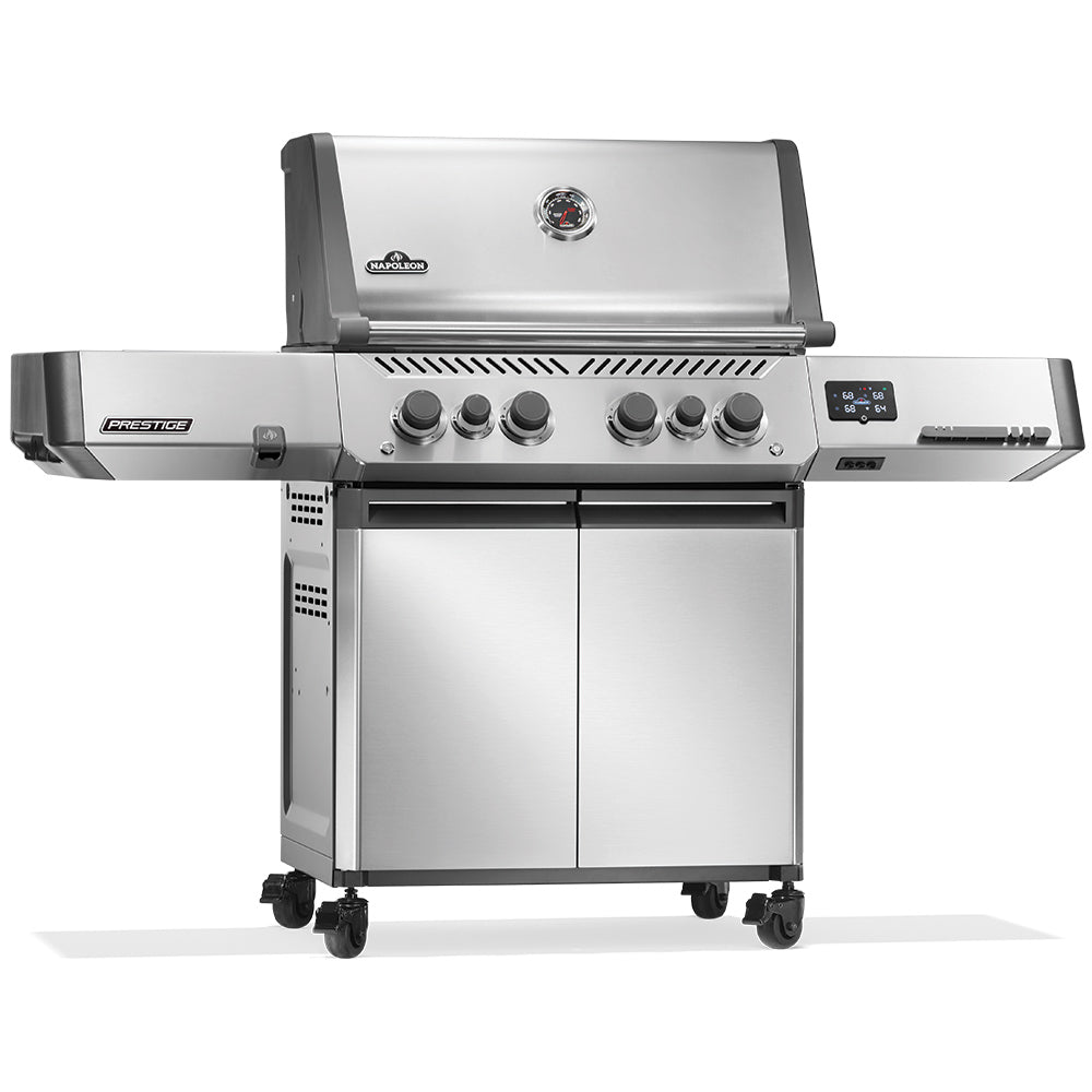 Napoleon Prestige 500 Connected Gas Grill on Cart with Infrared Side and Rear Burner