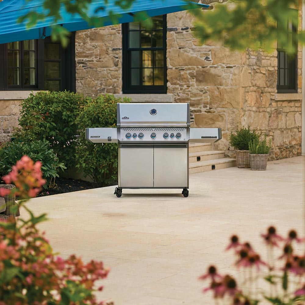 Napoleon Prestige 665 Gas Grill On Cart with Infrared Side and Rear Burner