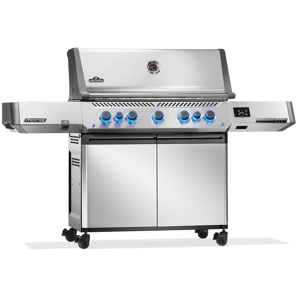 Napoleon Prestige 665 Connected Gas Grill On Cart with Infrared Side and Rear Burner