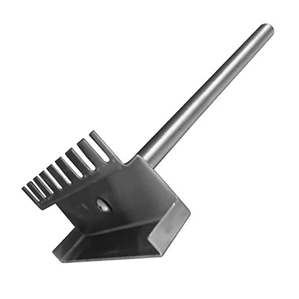 Metal grill grate cleaning tool with long handle and comb scraper head