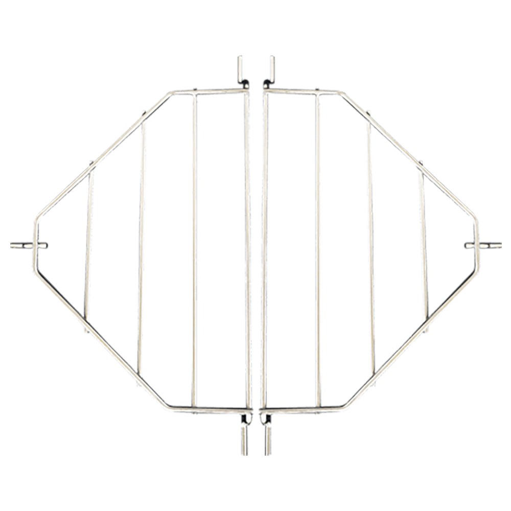 Heat deflector rack with wire bars for oval drip pan