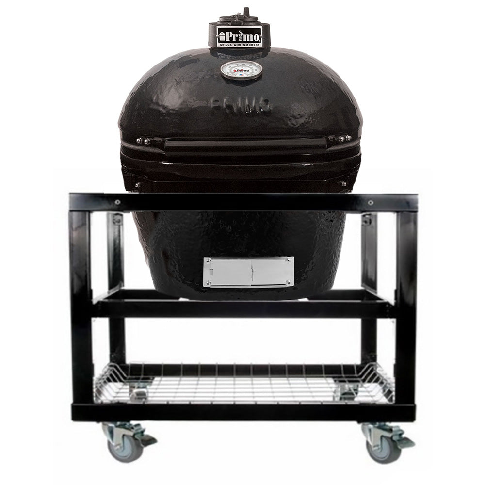 Primo CLGH Large Oval Ceramic Charcoal Kamado Grill on Cart