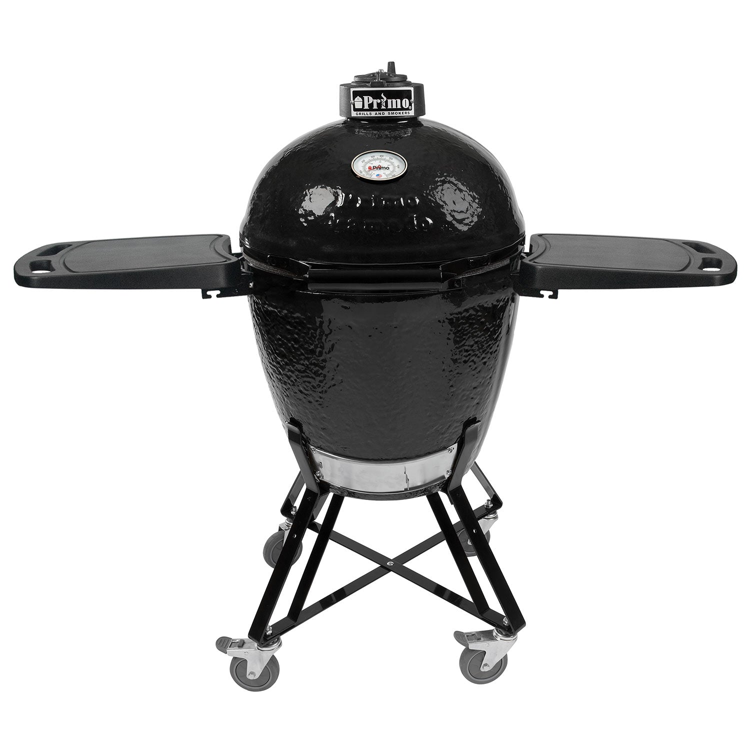 Primo CRC Round Ceramic Charcoal All-In-One Kamado Grill Head on Wheeled Cradle