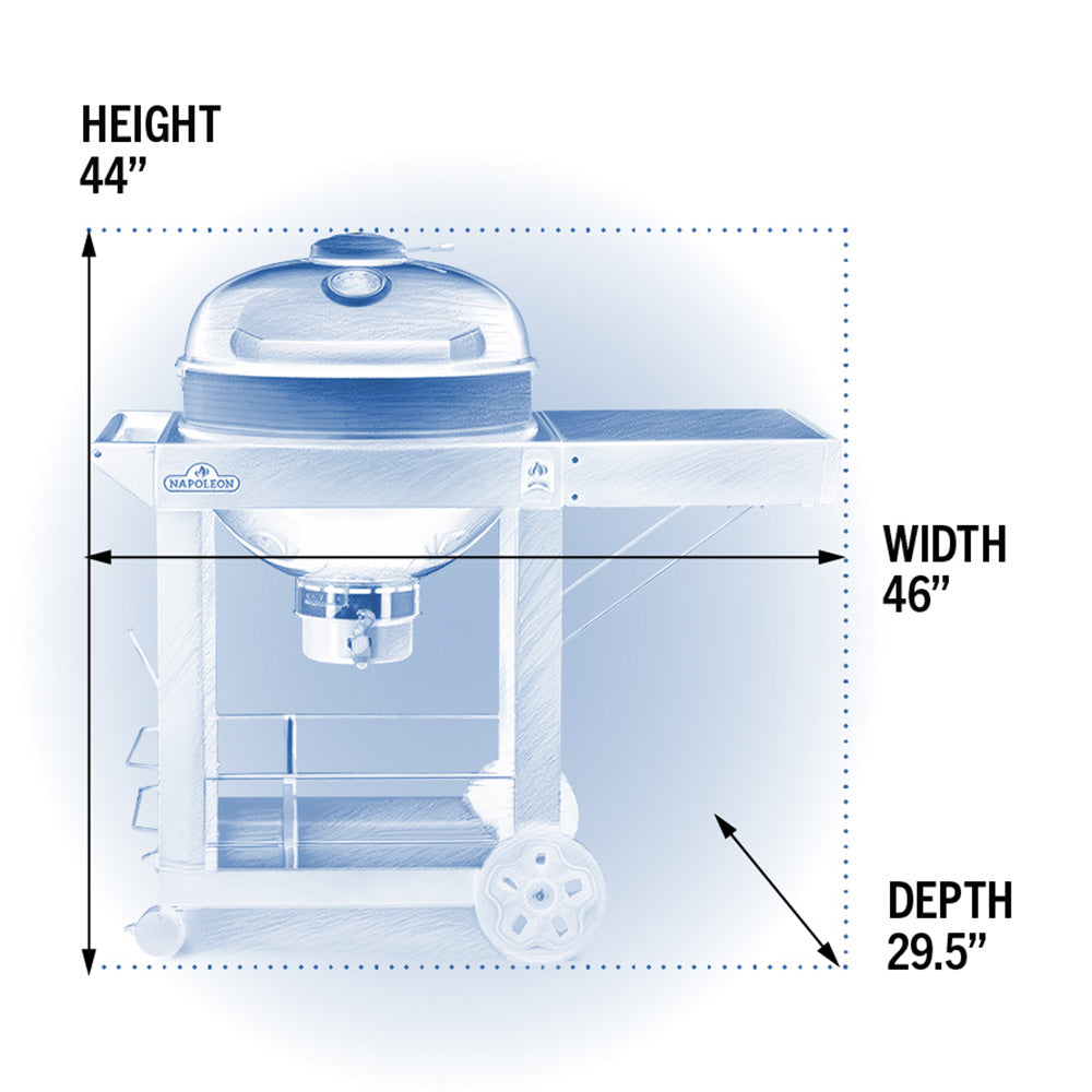 Napoleon PRO 22-Inch Charcoal Kettle Grill with Cart