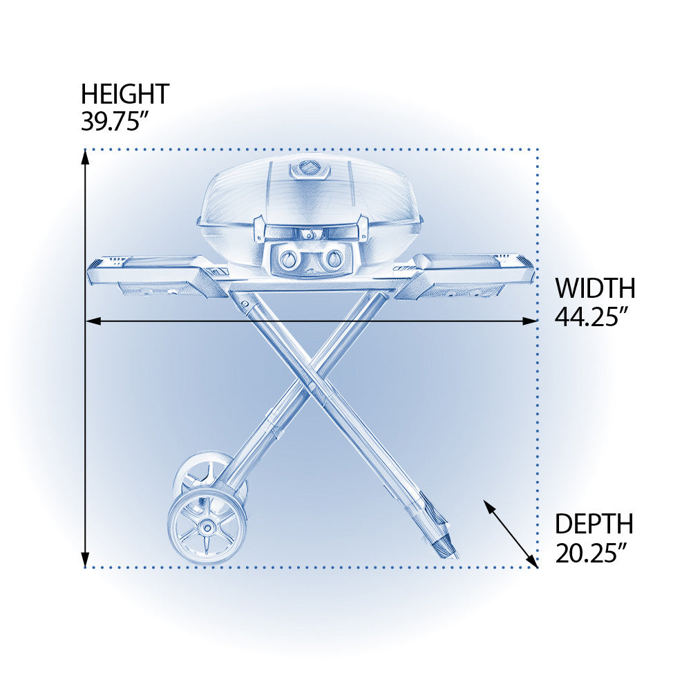 Napoleon TravelQ Portable Grill with Scissor Cart, Propane