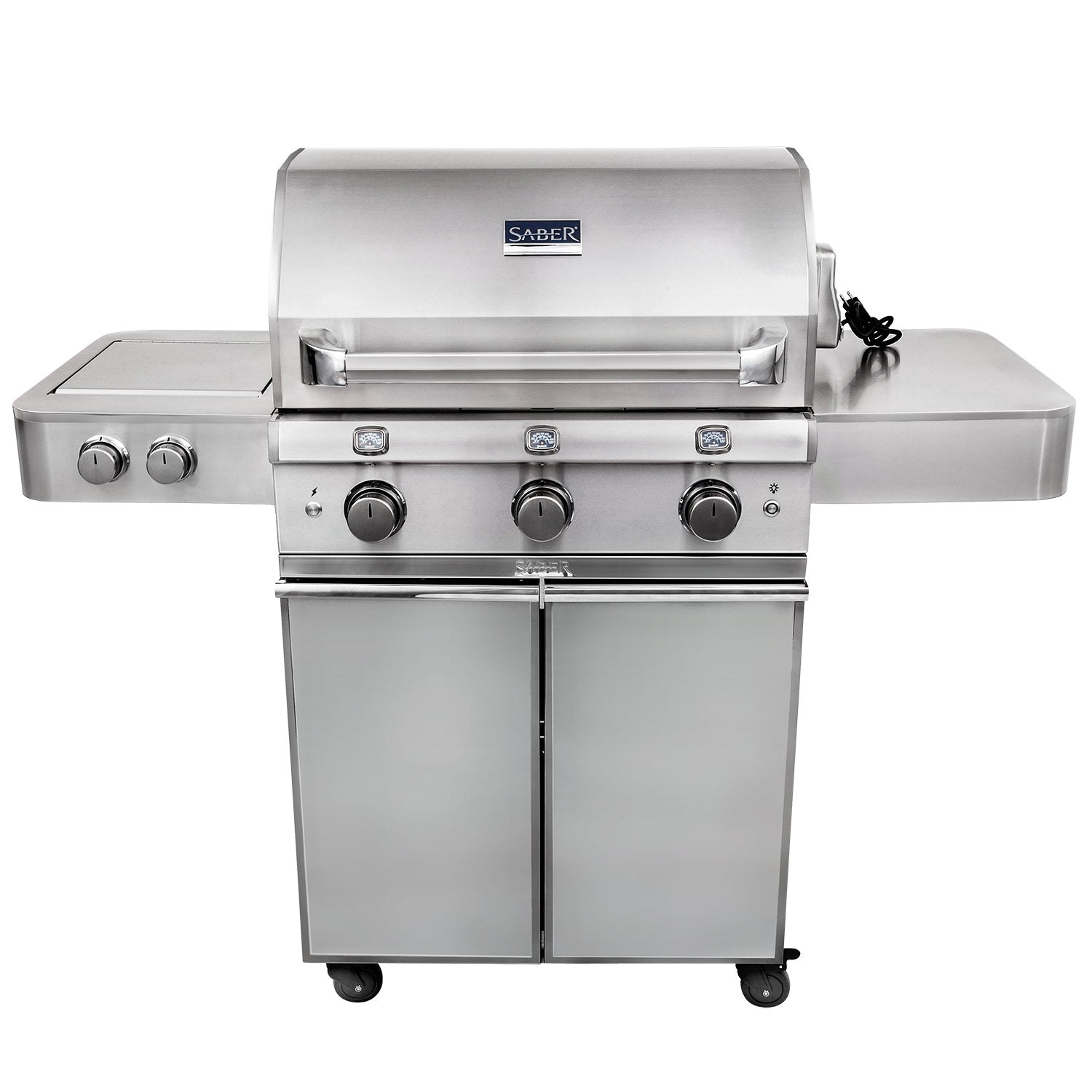 Saber R50SC1417 3-Burner Elite Freestanding Infrared Grill with Rotisserie & Side Burner, 32-Inches