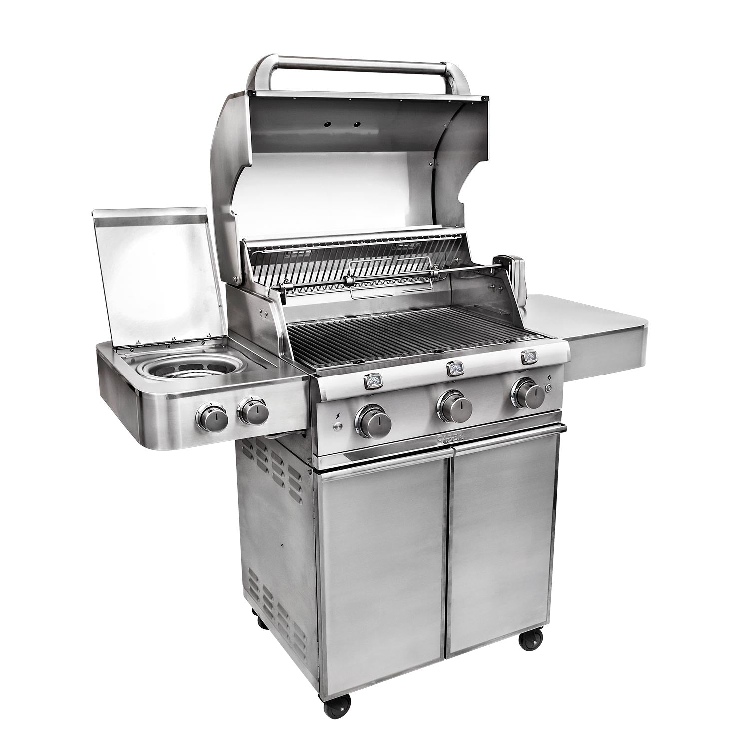 Saber R50SC1417 3-Burner Elite Freestanding Infrared Grill with Rotisserie & Side Burner, 32-Inches