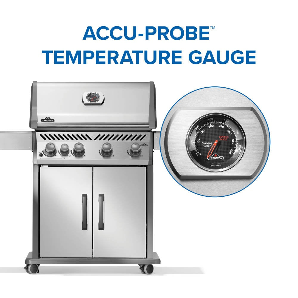 Napoleon Rogue 525 Gas Grill with Range Side Burner, Stainless Steel