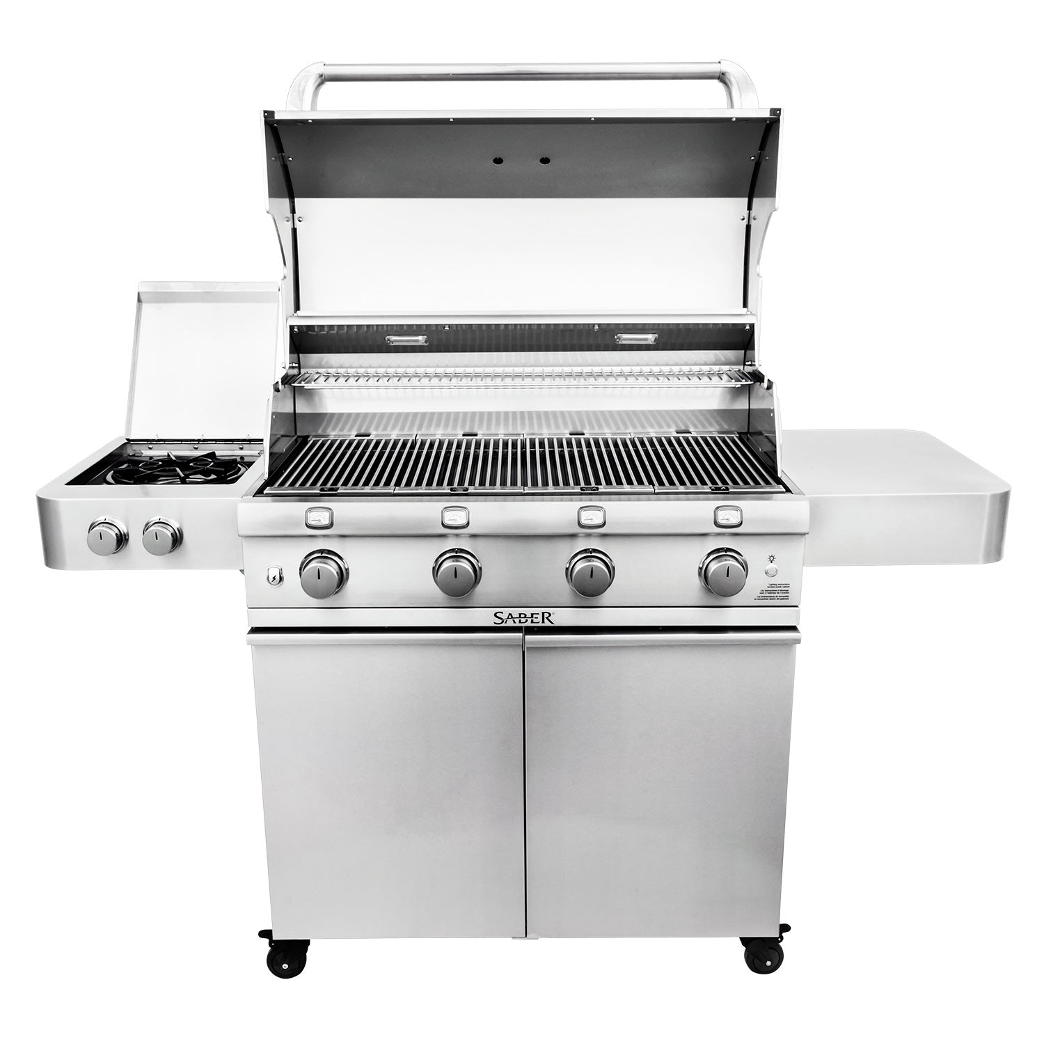 Saber R67SC0017 4-Burner Deluxe Freestanding Infrared Grill with Side Burner, 40-Inches