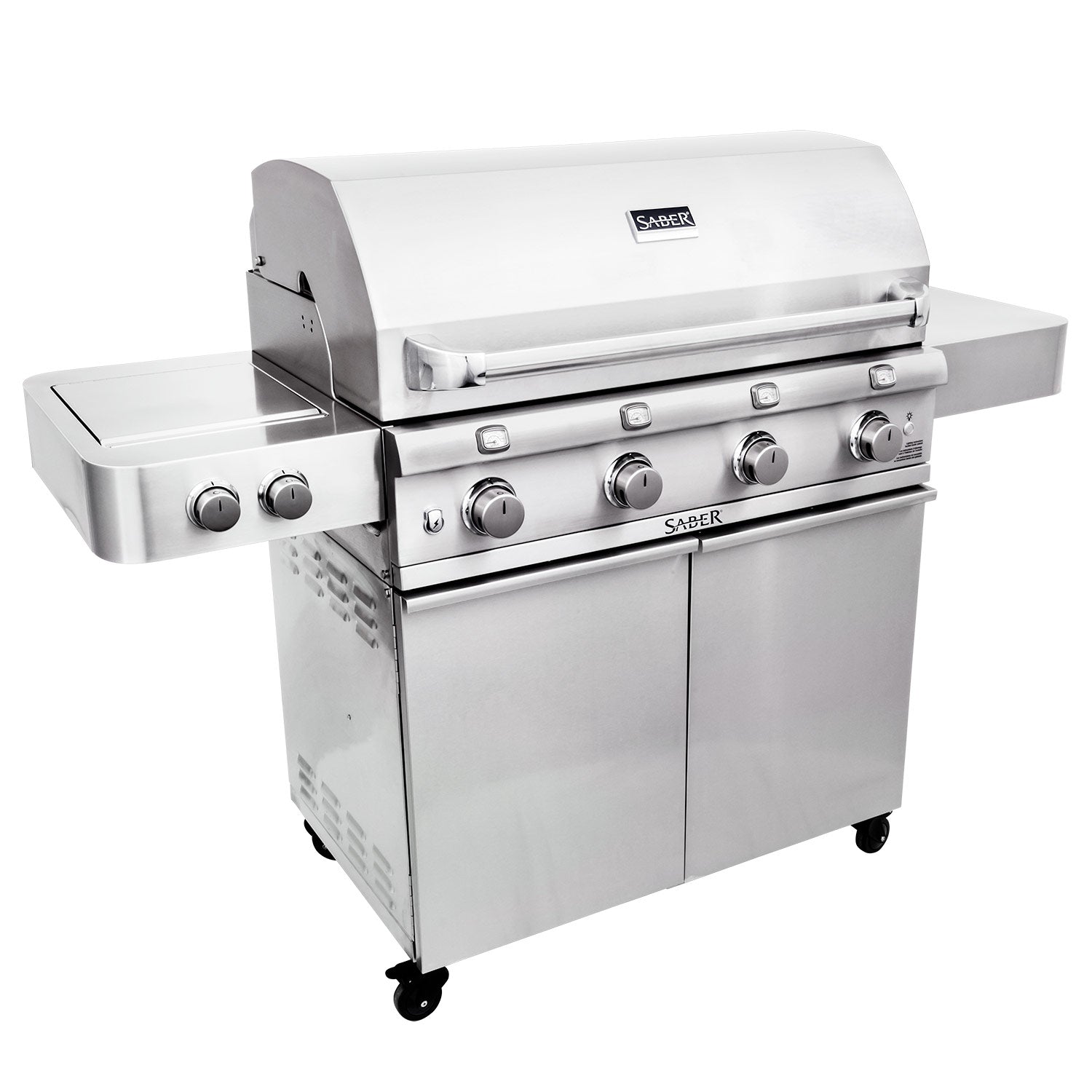Saber R67SC0017 4-Burner Deluxe Freestanding Infrared Grill with Side Burner, 40-Inches