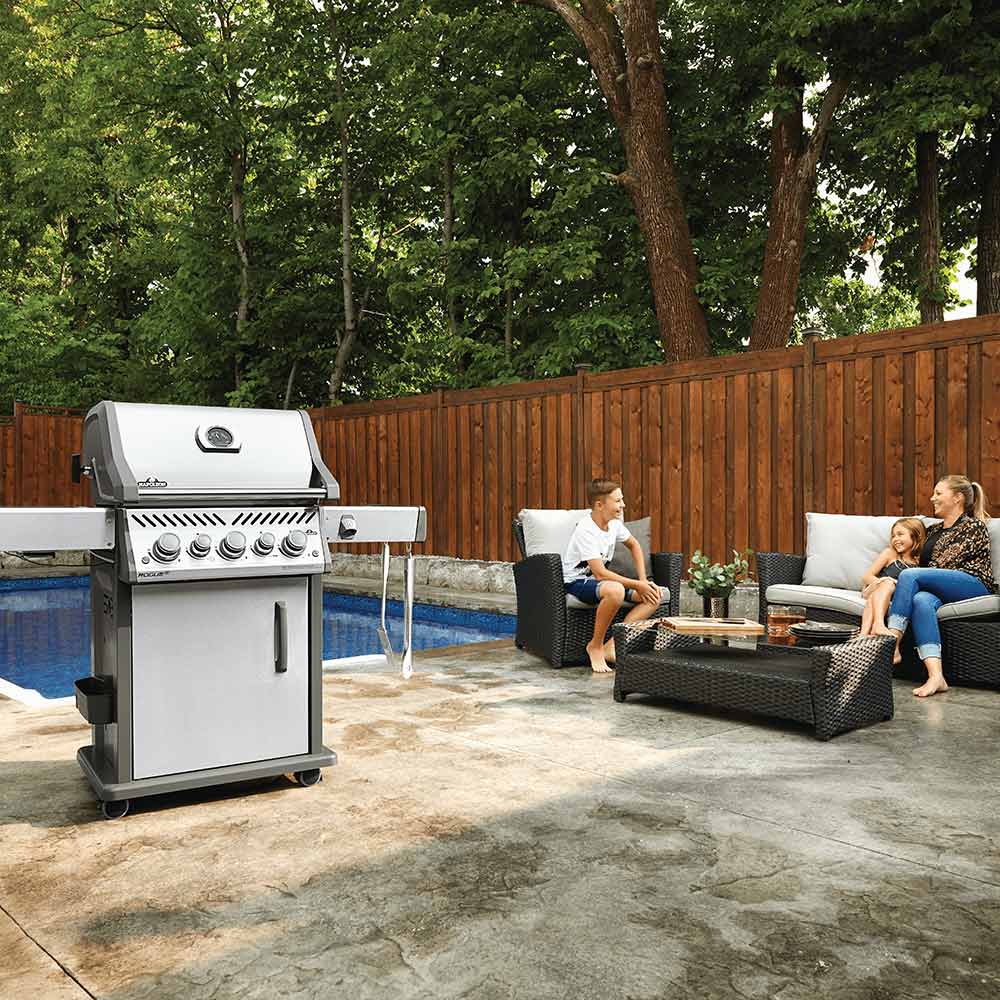 Napoleon RSE425RSIBSS Rogue SE 425 Gas Grill on Cart with Infrared Side and Rear Burners, 23.75-Inches