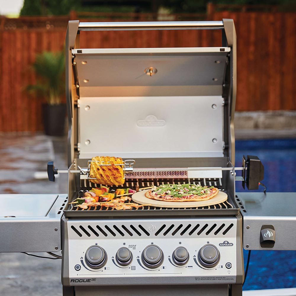 Napoleon RSE425RSIBSS Rogue SE 425 Gas Grill on Cart with Infrared Side and Rear Burners, 23.75-Inches
