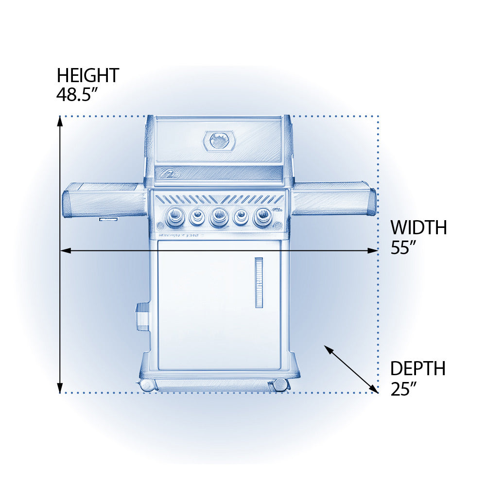 Napoleon RSE425RSIBSS Rogue SE 425 Gas Grill on Cart with Infrared Side and Rear Burners, 23.75-Inches