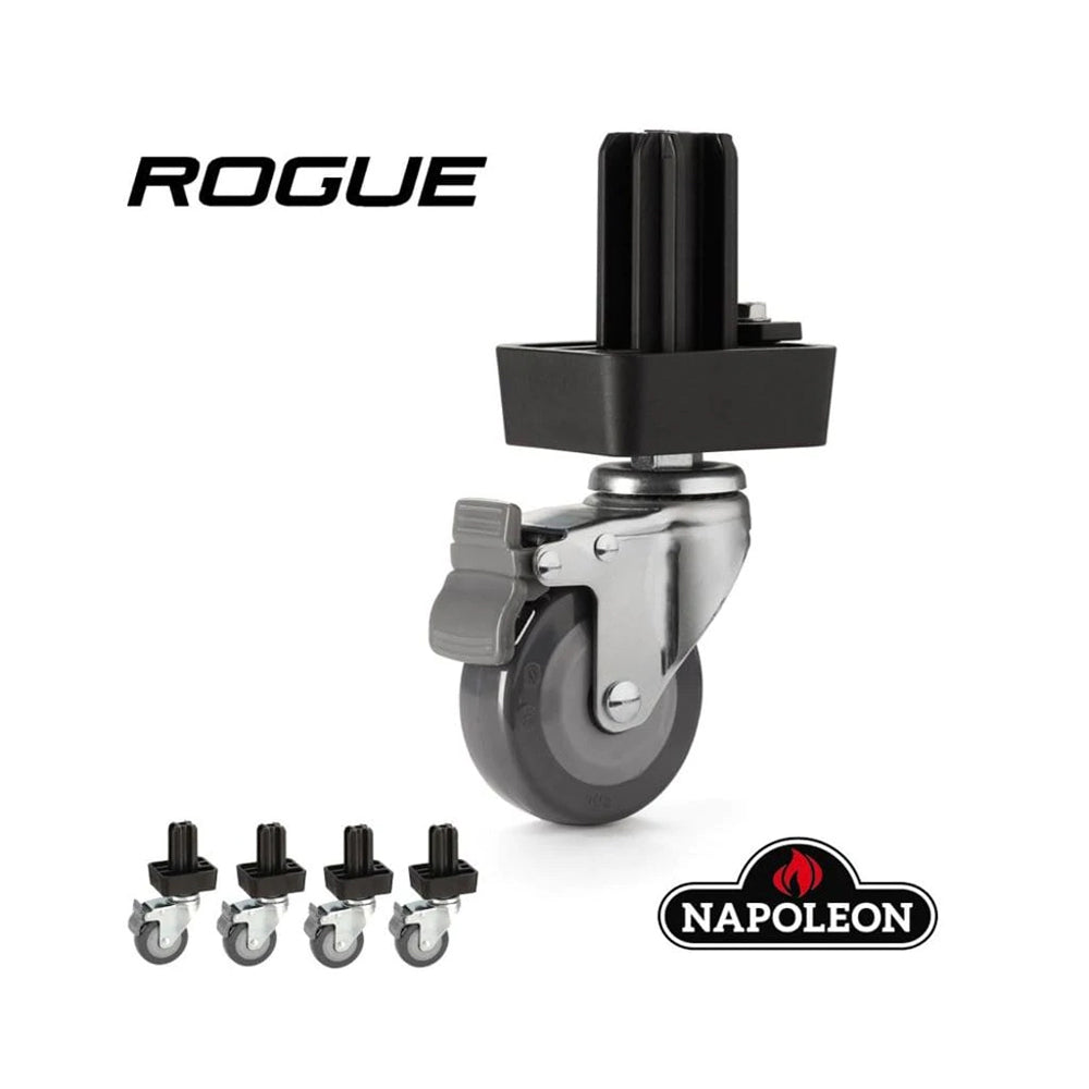 Heavy-duty swivel caster upgrade kit with mounting plate and four caster wheels