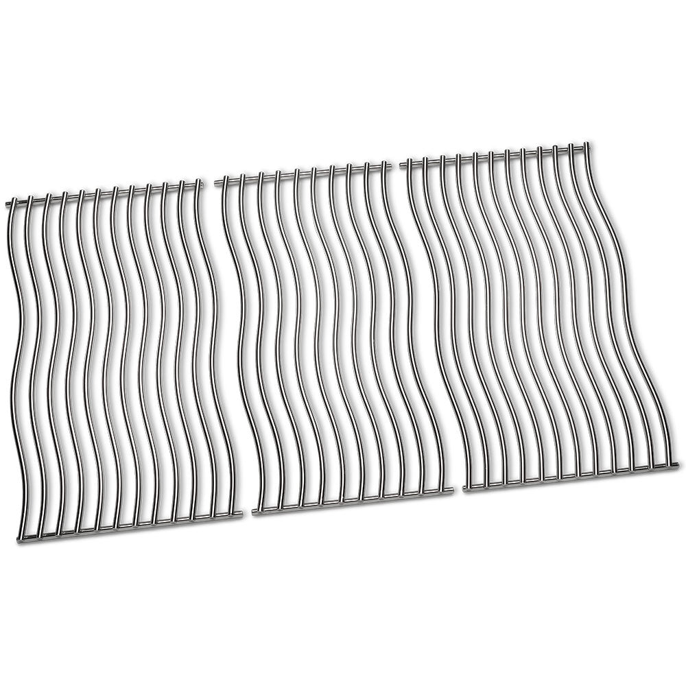 Stainless steel cooking grids with parallel bar design, three-pack