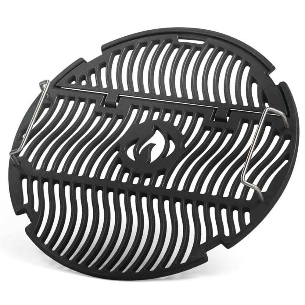 Cast iron cooking grid set, black, with curved bars and side slots